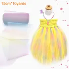 Юбка-пачка из органзы в Радужный горошек, 6 дюймов, 10 лет