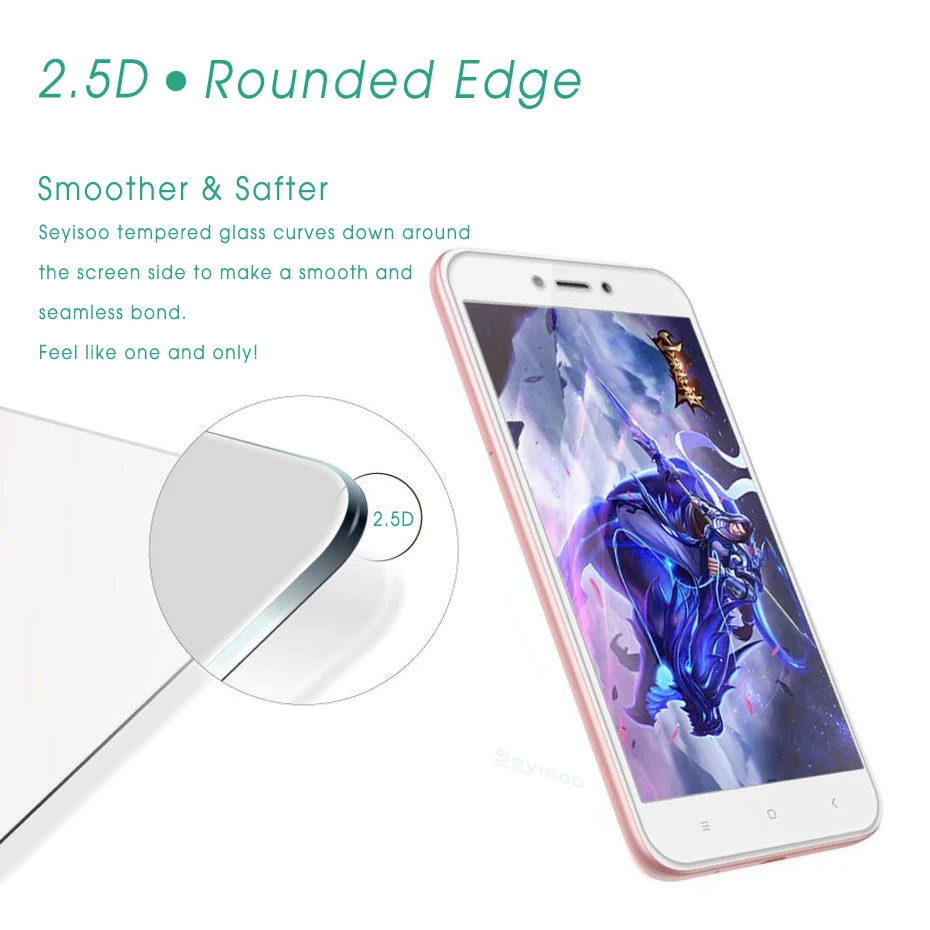 

[3 Pack] 100% Original Seyisoo Safety 2.5D 0.3mm 9H Tempered Glass Film For Xiaomi Redmi 5A Xiomi Redmi 5 A Screen Protector