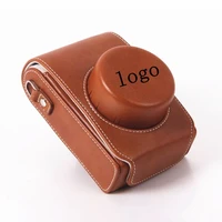 new pu leather camera case bag for leica d lux typ 109 camera cover brown color with strap