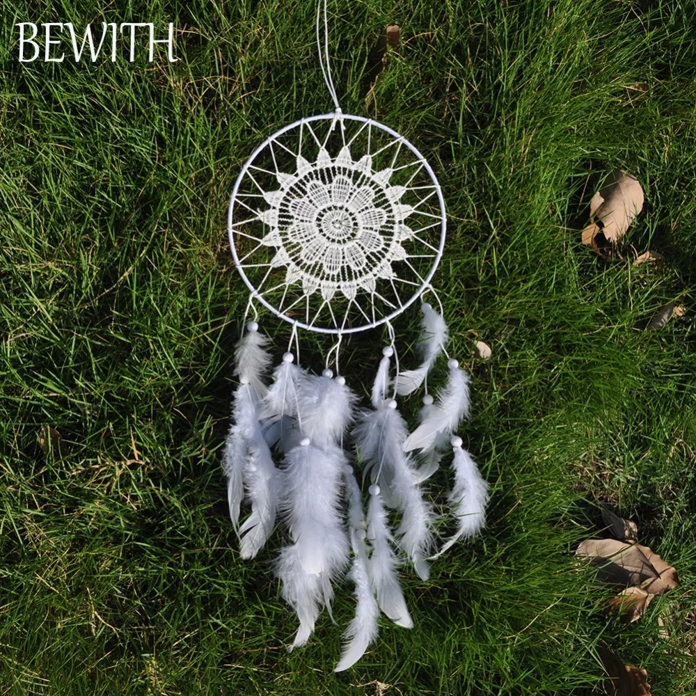 Кружевное платье с цветочным рисунком dreamcatchers белыми перьями Свадебные и стены