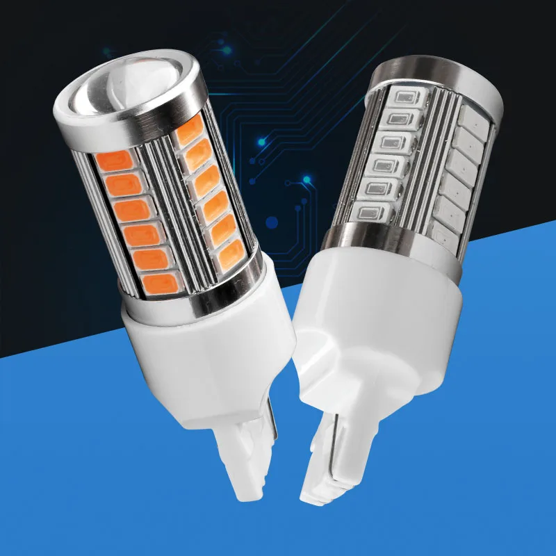 2 шт. Автомобильные светодиодные лампы T20 7440 W21W WY21W 33 SMD 5730 s 33SMD 5630|Сигнальная лампа|