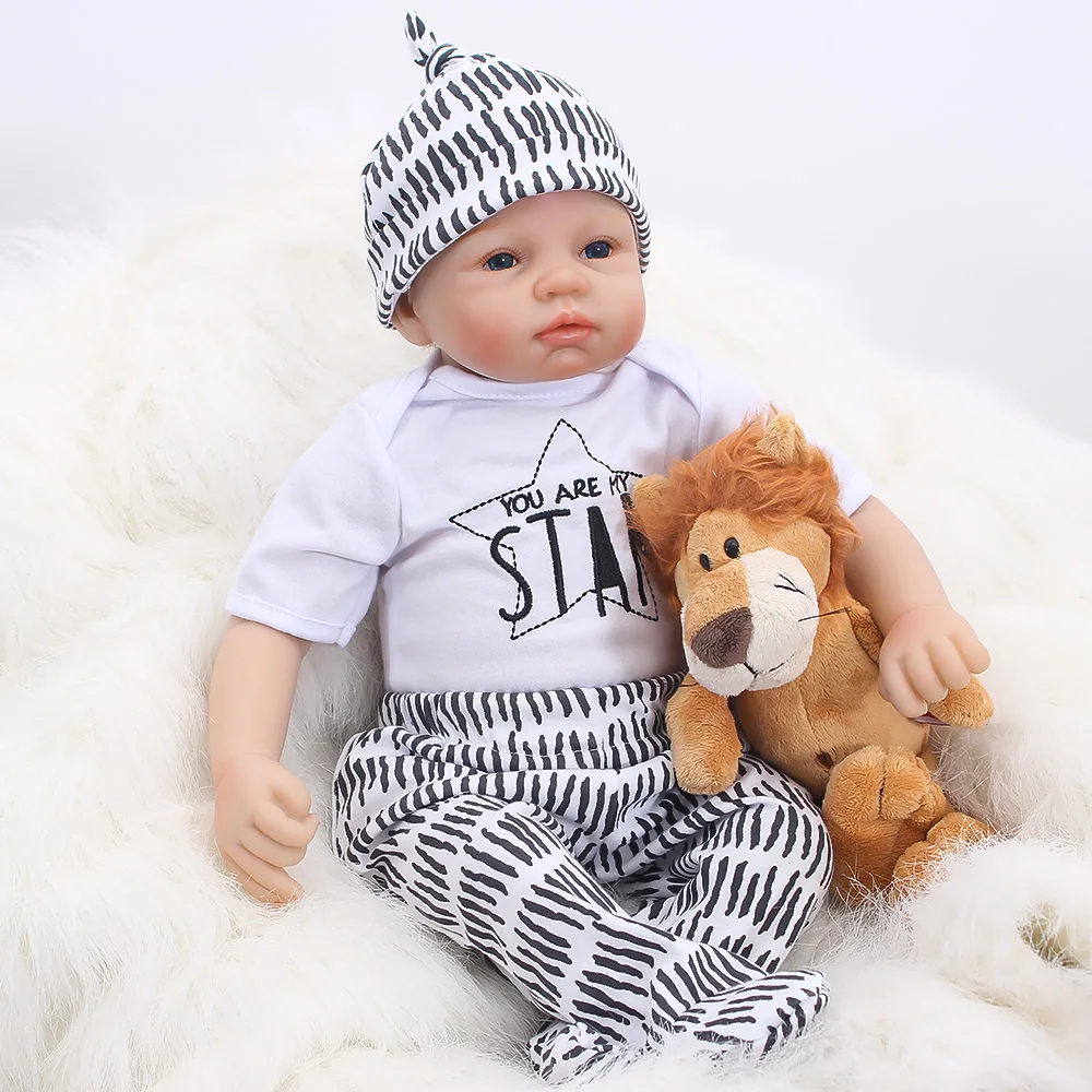 Поддельные мальчик реборн силиконовая кукла 22 &quot53 см reborn baby alive Куклы и игрушки