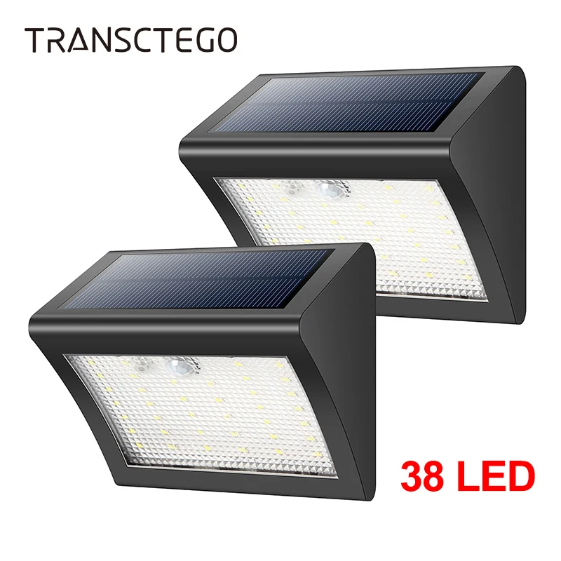 Открытый Солнечный свет 38 LED Свет PIR датчик движения 3 режима Водонепроницаемый
