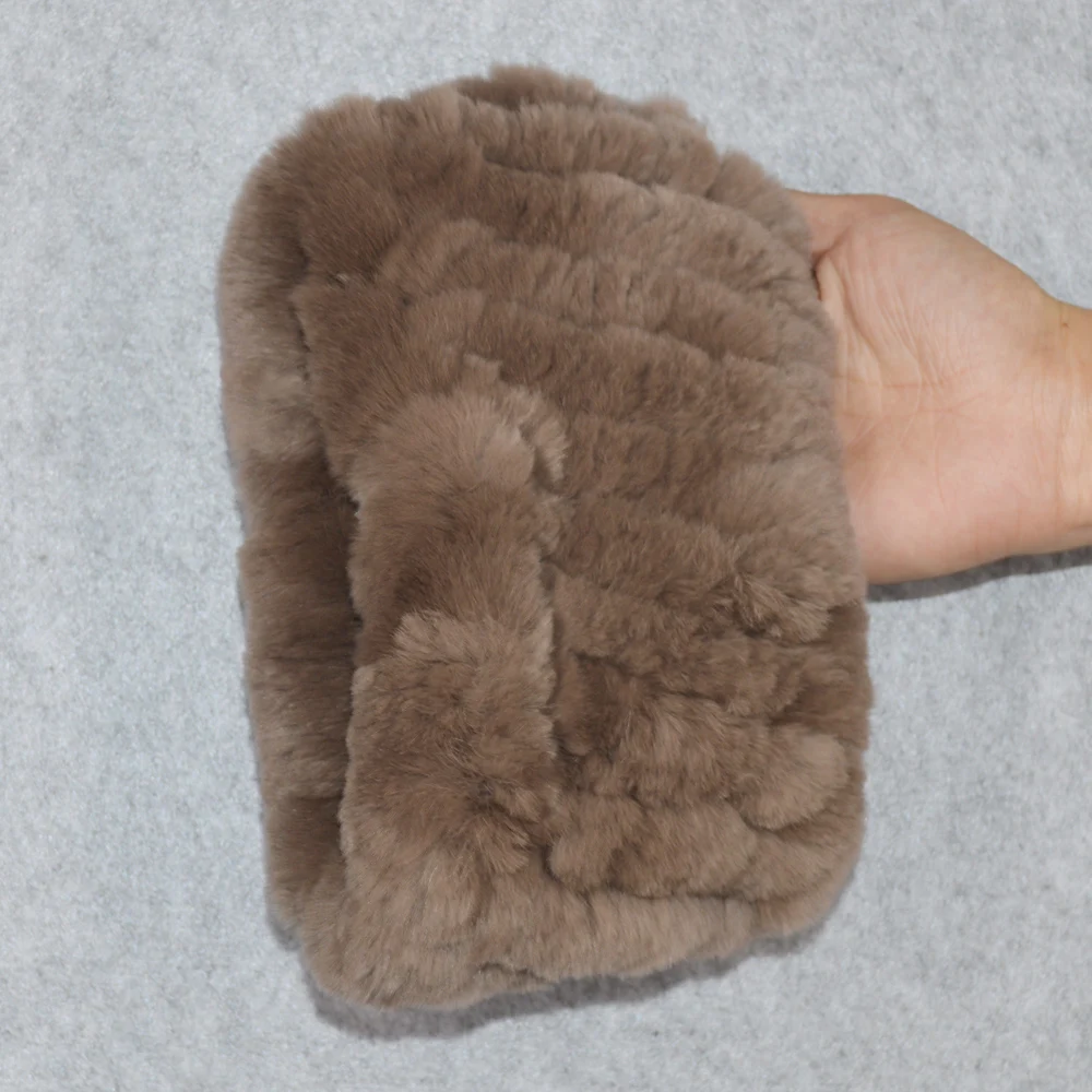 2020 Настоящий мех кролика шарф хомут Для женщин вязаная шарфы теплые мягкие