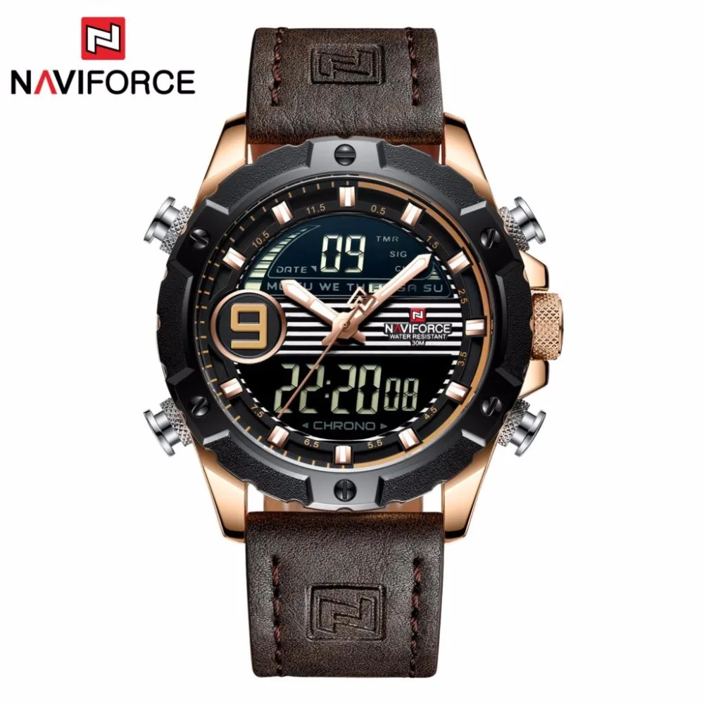 NAVIFORCE новые мужские уличные модные спортивные кварцевые часы светодиодный