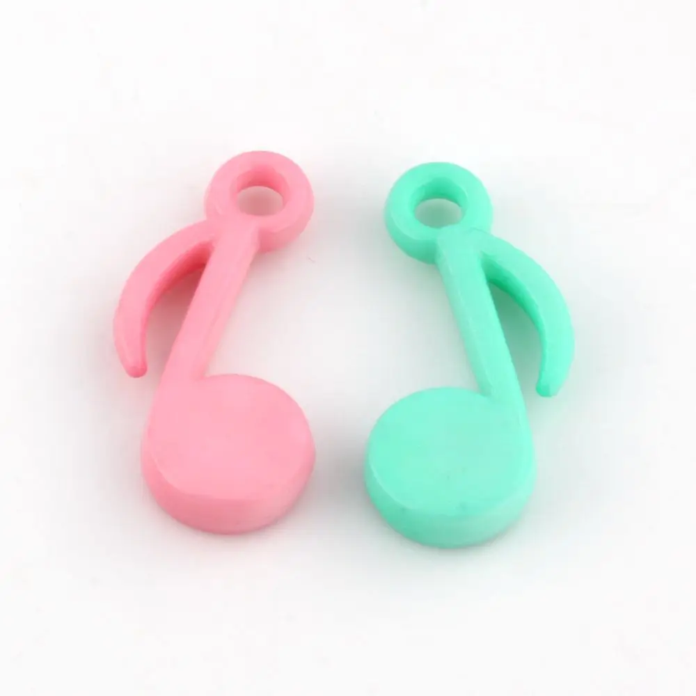 200 шт смешанных цветов акриловый Шарм в виде музыкальной ноты кулон 14x27 мм DIY