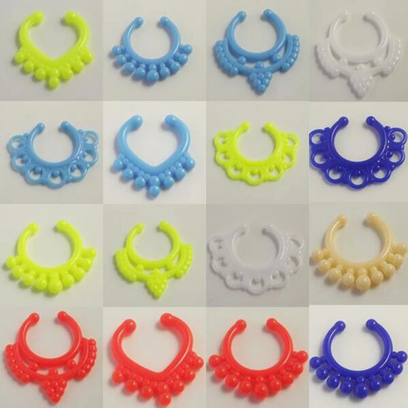5 шт. неоновые серьги гвоздики для пирсинга носа|earring septum|fake piercing ringsnose ring |