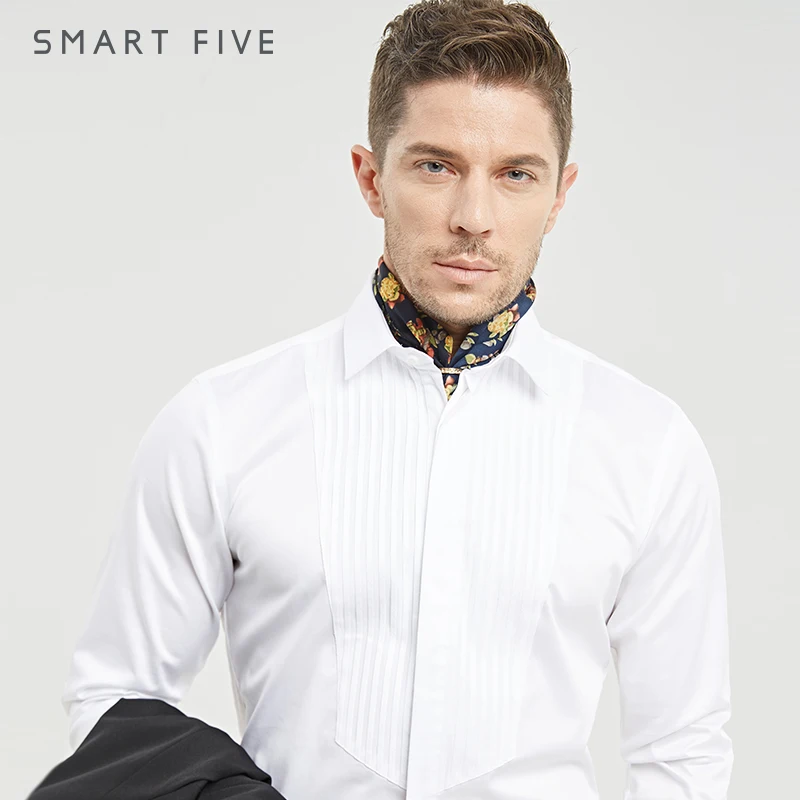 Бренд Smart Five, хлопковые официальные белые рубашки для мужчин, с длинным рукавом,, нарядные рубашки для мужчин, высокое качество, Tudedo, рубашки для мужчин