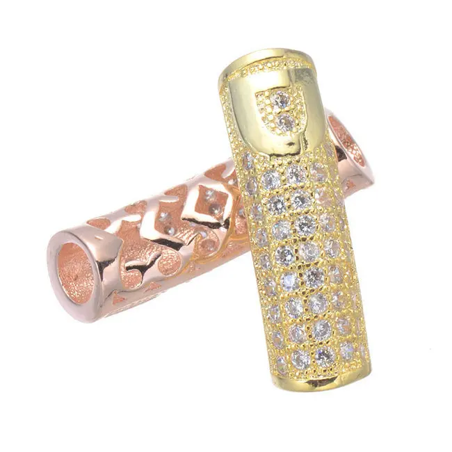 Три цвета CZ микро проложить компоненты полые медные металлические стразы