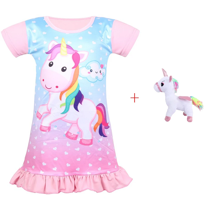 2019 Kids Baby Girls Unicorn Sleepwear Dress Rainbow Doll Pajamas Girl Birthday Party Up Fancy Halloween Unicornio Costume | Детская