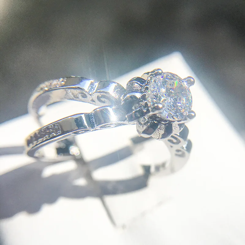 Модные ювелирные изделия AAA стразы Свадебные обручальные кольца с крестиком для