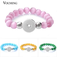 10pcslot ginger snap charms bracelet colorful opal beads elastic strand bracelet 18mm vocheng interchangeable jewelry nn 60910