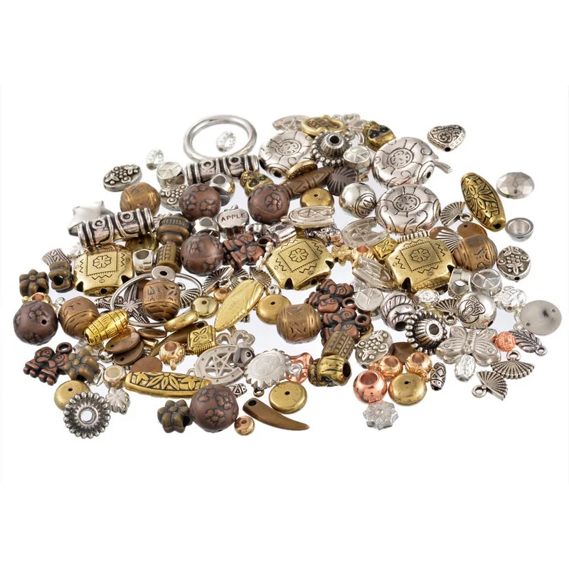 FUNIQUE 100 шт./лот ретро акриловые бусины с цветочным узором резные для изготовления