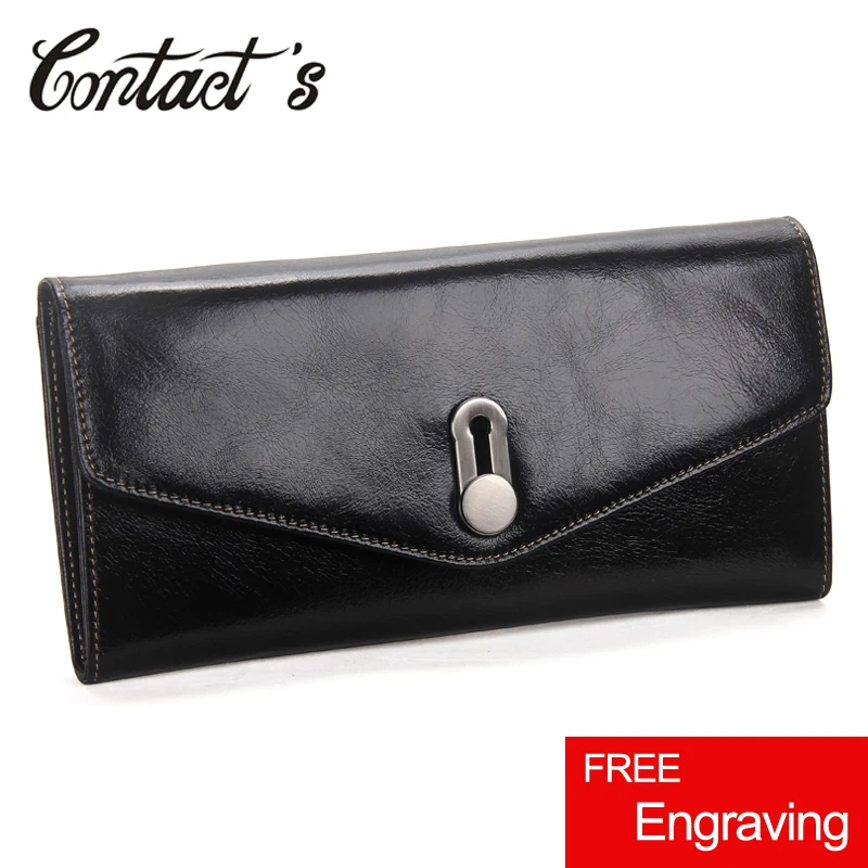 Женский кошелек Contact's из натуральной кожи с отделением для карт|purse card holder|purse