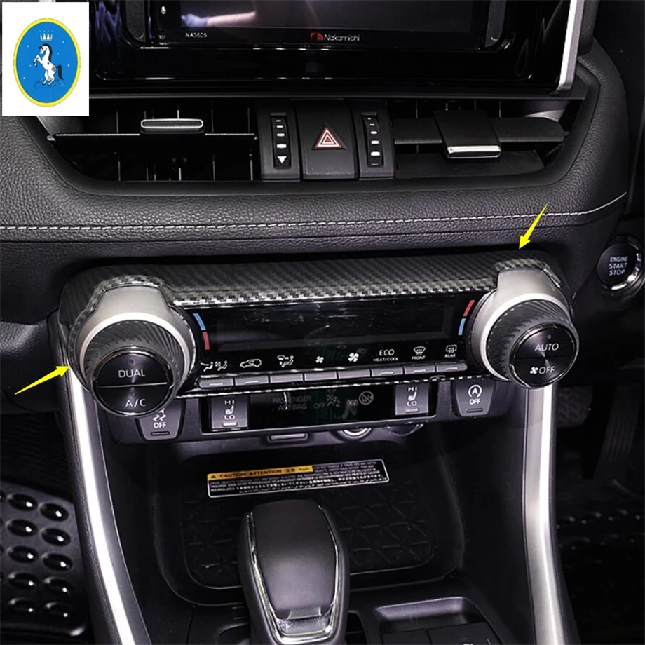 Yimaautotrim авто аксессуар центральный Кондиционер Переключатель переменного тока Накладка подходит для TOYOTA RAV4 RAV 4 углеродное волокно ABS