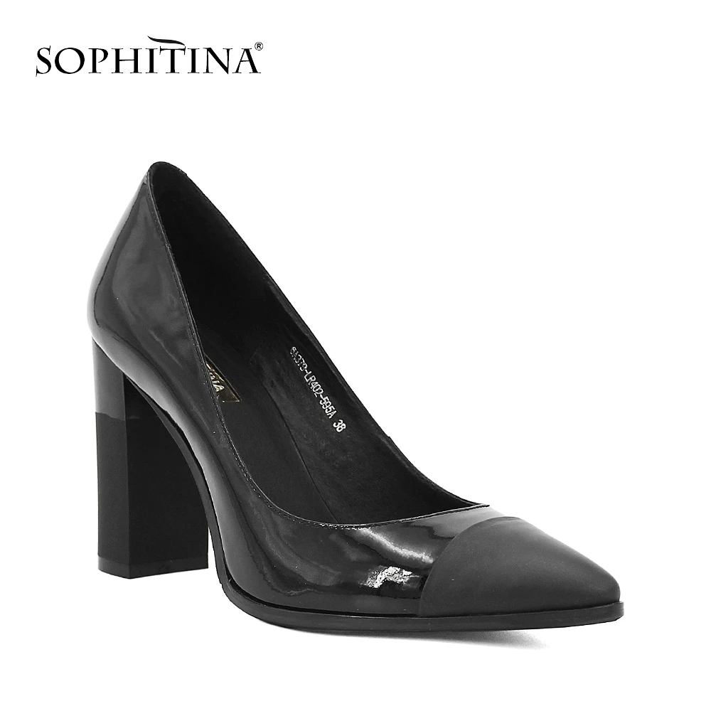 SOPHITINA/элегантные женские туфли-лодочки; пикантные туфли-лодочки с острым носком на высоком каблуке; вечерние туфли из натуральной кожи высокого качества; Женская обувь в деловом стиле; D16