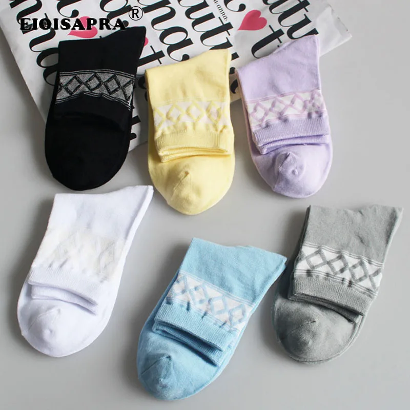 Новые простые Модные женские носки [EIOISAPRA] из чесаного хлопка ручной работы