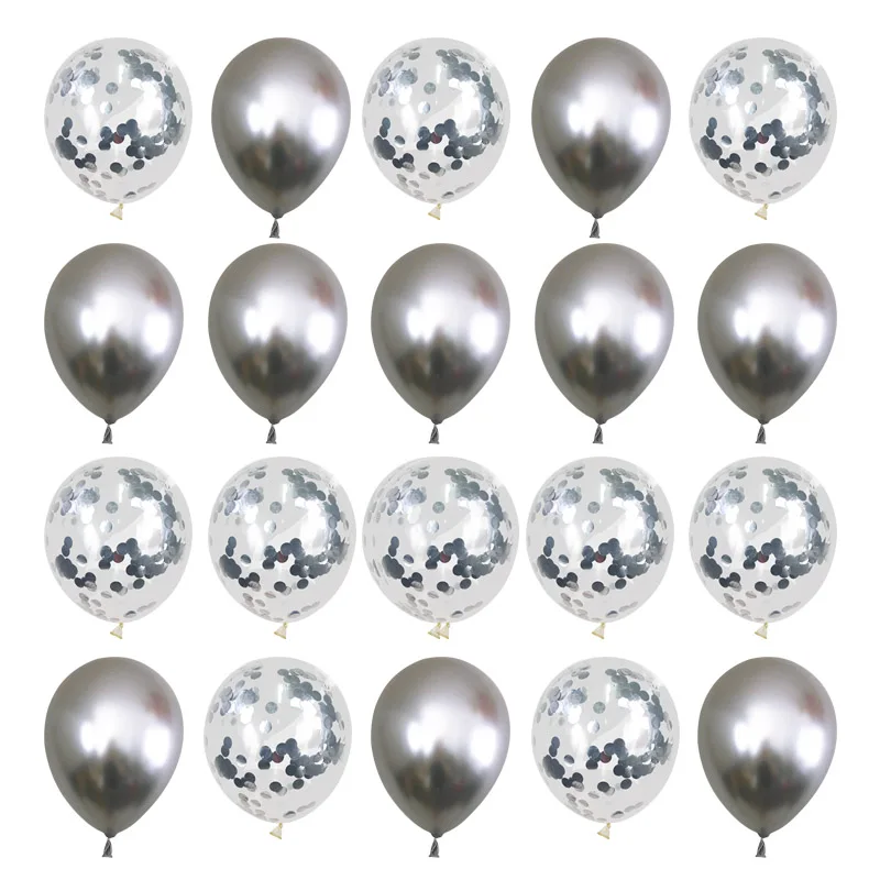 20pcs balloon 20 шт. 12 дюймов Металлические Блестящие конфетти шары с гелием для вечеринки в честь Дня рождения свадебные праздничные вечерние шары - Цвет: 20pcs balloon