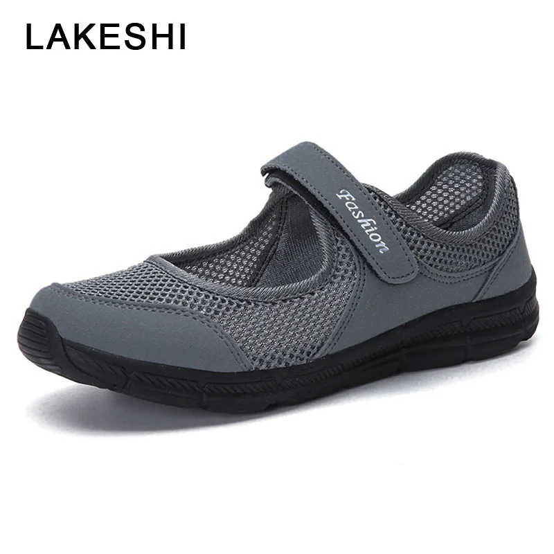 LAKESHI/Новинка Женская Вулканизированная обувь Летняя повседневная из сетчатого