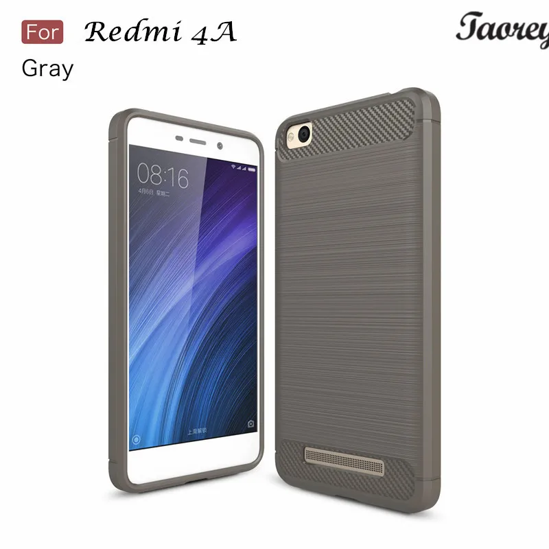 Taorey Для Xiaomi Redmi 4А Прочная Броня Углеродного Волокна Текстура матовый Мягкие TPU Case