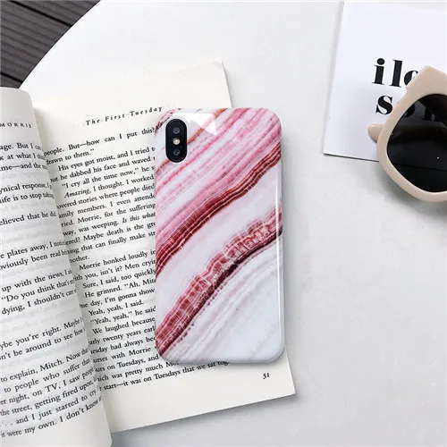 Style 12 Мраморная текстура мягкий IMD силиконовый чехол для телефона для iPhone X XS XR XS Max красочный Ретро узор задняя крышка для iPhone 6 6S 7 8 Plus - Цвет: Style 12