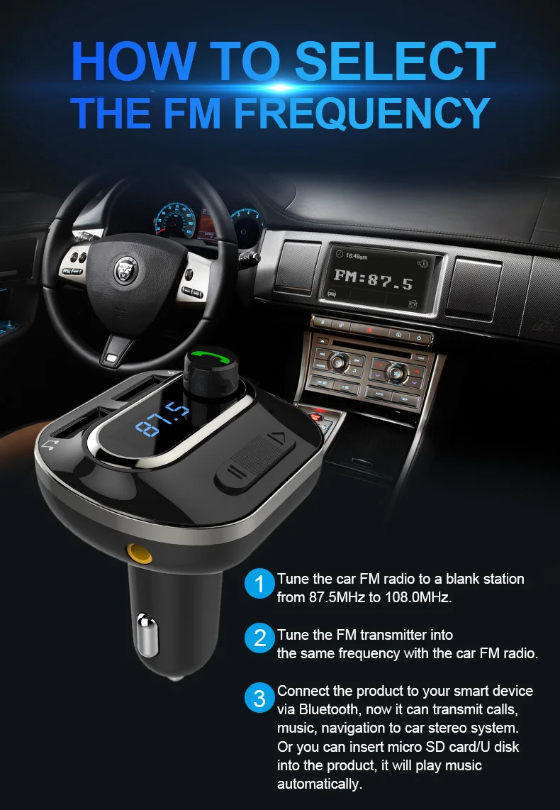 CDEN автомобильный Bluetooth fm-передатчик Автомобильный MP3-плеер USB Автомобильное зарядное устройство aux аудио TF карта U диск музыка hands-free автомобильный комплект