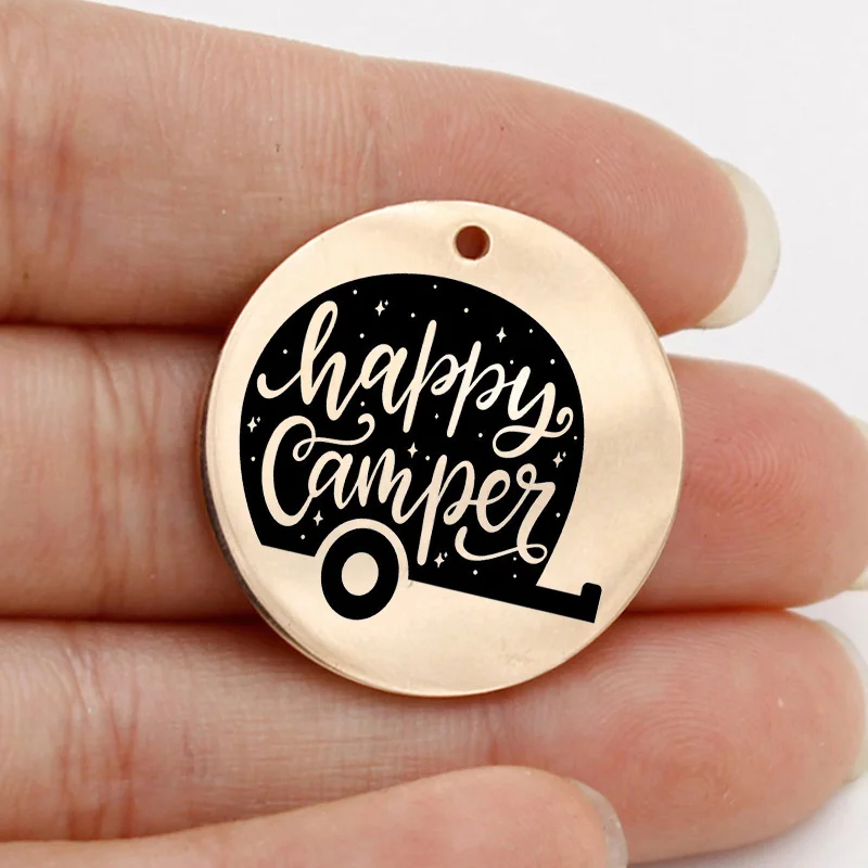 Ladyfun настраиваемые подвески из нержавеющей стали для кемпинга Happy Camper