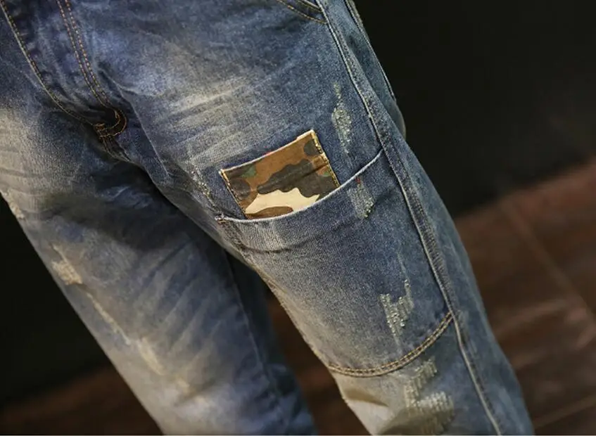 Оригинальные мужские прямые повседневные джинсы | Мужская одежда