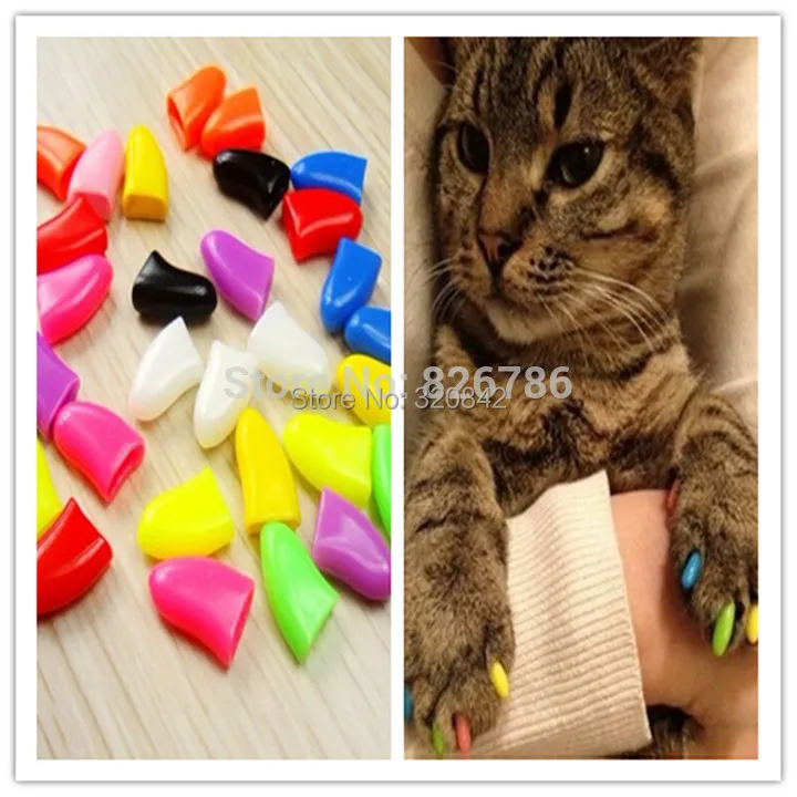 20 шт./лот колпачки для кошачьих когтей домашних животных груминга пальцев защиты