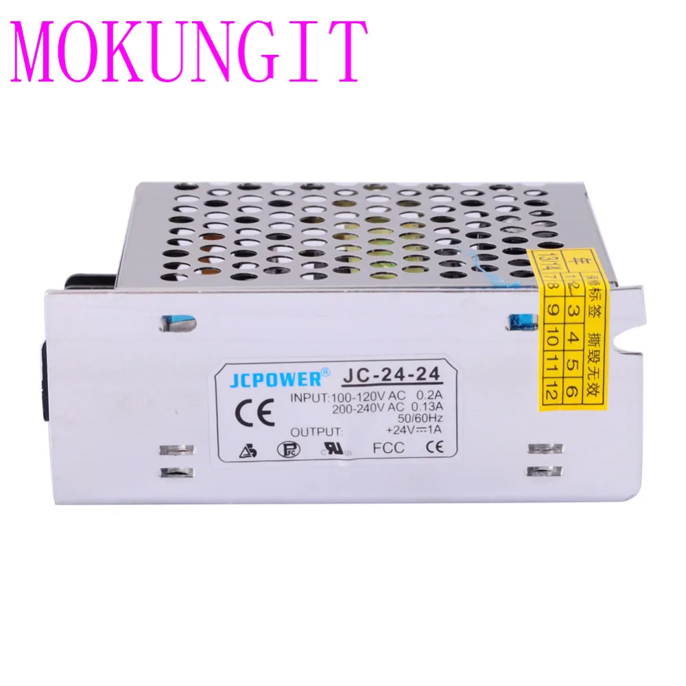 Фото Быстрый 10 шт. адаптер ac110/220 V к LED DC24V 1A железная крышка блок питания трансформатор Быстрый 10 шт. адаптер ac110/220 V к LED DC24V 1A железная крышка блок питания трансформатор