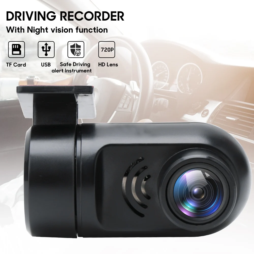 BORUiT USB автомобильный видеорегистратор с управлением через приложение Full HD 720P Dash Cam Автомобильная камера ADAS ночного видения 140 широкоугольный видеорегистратор для вождения