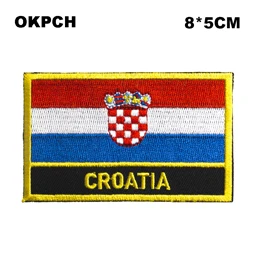 PT0095-R Хорватский флаг прямоугольной формы нашивки Вышитый Флаг нашивки с национальным флагом для одежды DIY украшения PT0095-R - Цвет: PT0095-R
