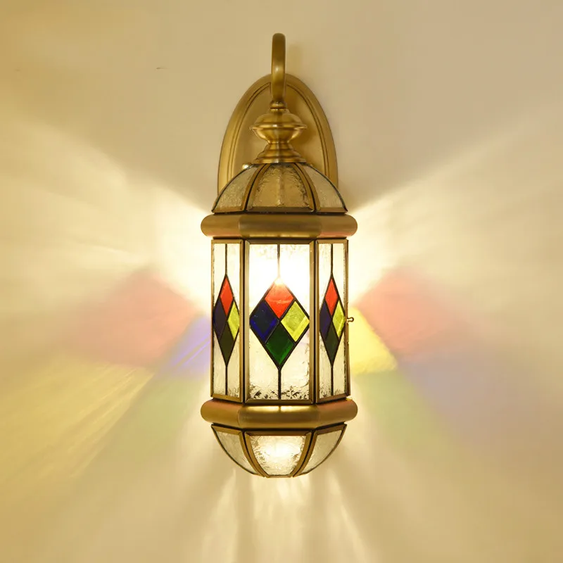Садовое 1 шт. витражное стекло Наружное освещение Настенный светильник Tiffany бра