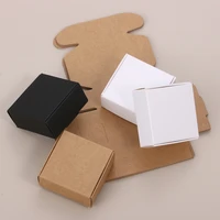 10pcspack handmade candy jewelry packaging wrapping cardboard small kraft paper packing square bottom gift boxes dropshipping