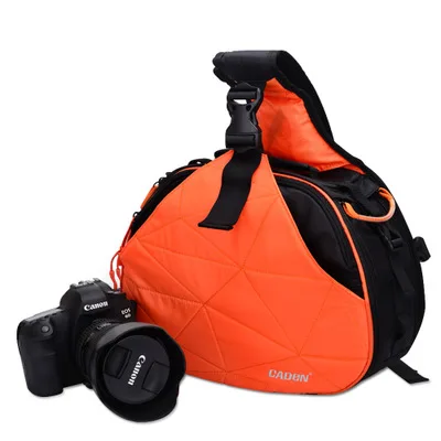 Upgraded Orange Камера видео Слинг Сумка рюкзаки водонепроницаемый нейлон Открытый путешествия цифровой DSLR сумка с ударопрочный вкладыш для Canon 80D Nikon sony - Цвет: Upgraded Orange