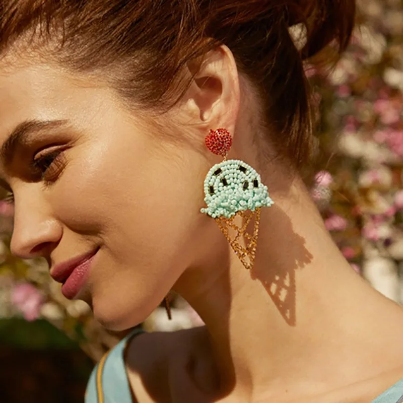 Дизайнерские висячие серьги в форме мороженого женские свадебные подарки милые