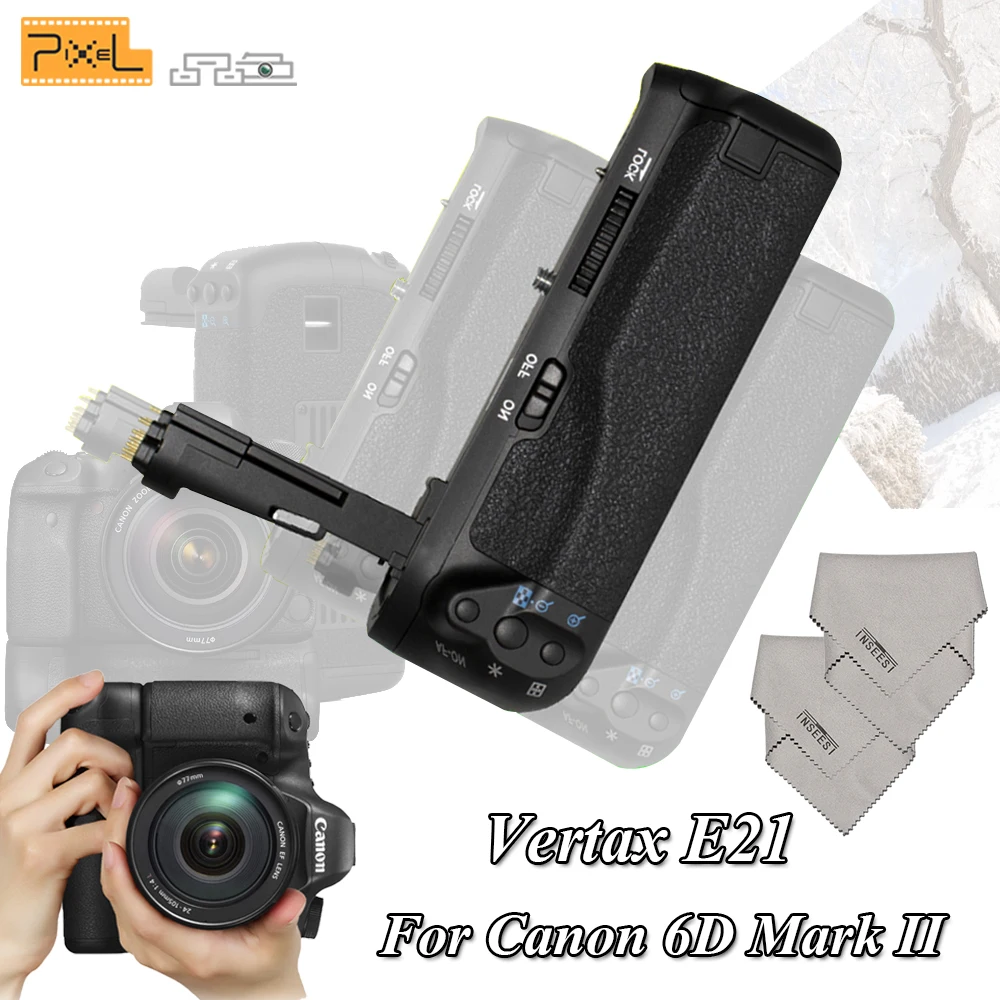 Pixel профессиональная Батарейная ручка BG E21 для камеры Canon 6D Mark II совместима с