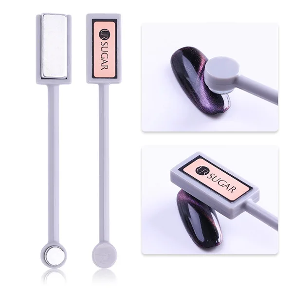Dual-ended Magnet UR SUGAR 1 шт. кошачий глаз Магнитный Стик цветок сетка в полоску для 3D сильный эффект пластины для УФ гель-лака Маникюрный Инструмент для ногтей - Цвет: Dual-ended Magnet