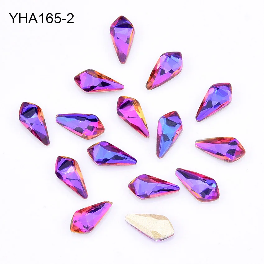 YHA165-2 10 шт. 3D украшение для ногтей Кристаллы для ногтей в форме бриллиантов камни материалы для ногтей аксессуары из стразов 7 цветов выбор YHA165 - Цвет: YHA165-2