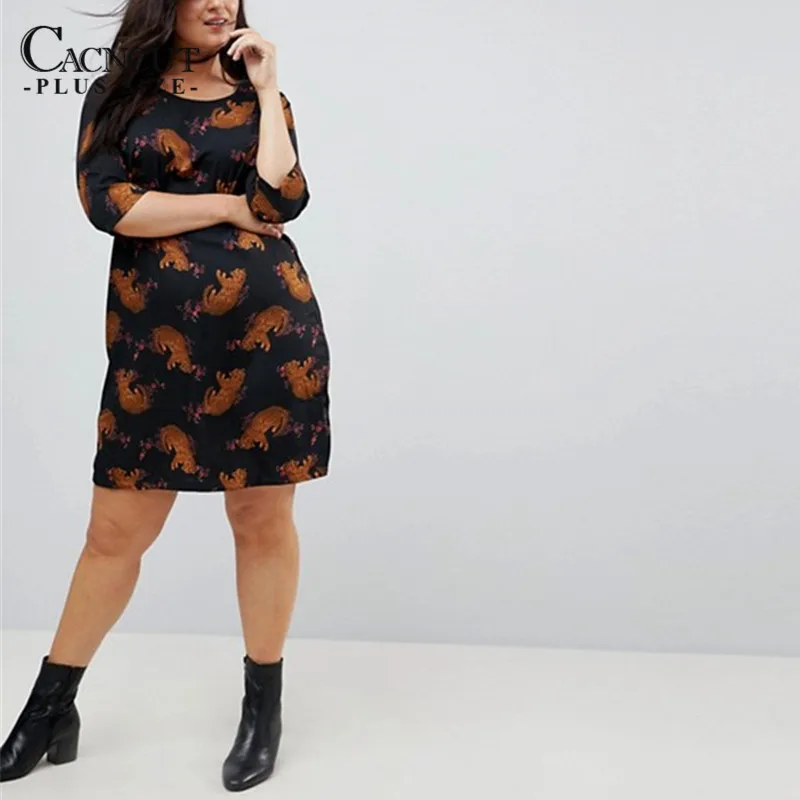 5XL 6XL размера плюс леопардовое платье для женщин большого s туника Мода 2019