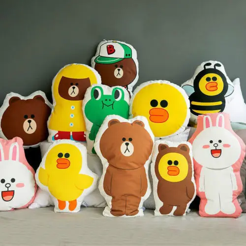 Линия друзья бурый медведь белый кони кролик банни подушки плюшевые игрушки