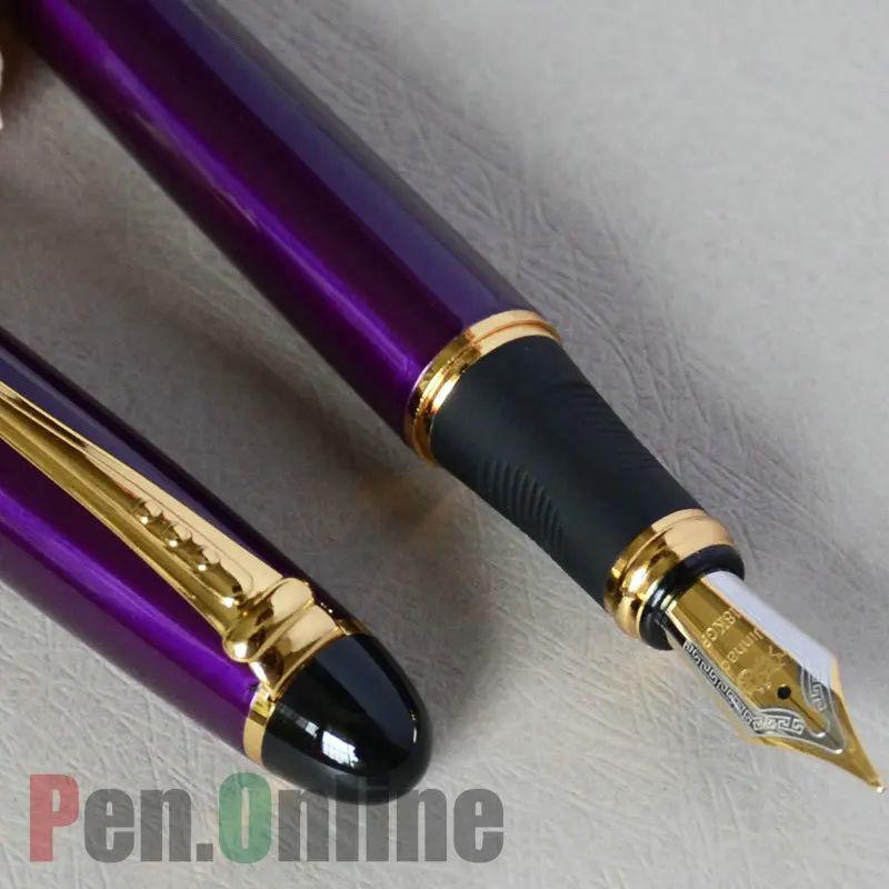 Перьевая ручка JINHAO X450 фиолетовая 18 КГП 0 7 мм со средним пером с золотой отделкой 450