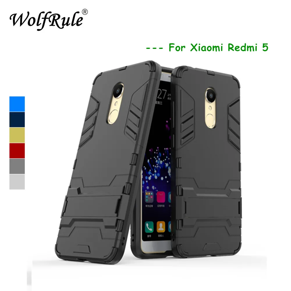 

For Xiaomi Redmi 5 Case For Redmi 5 Cover Soft Silicone + Plastic Kickstand Case For Xiaomi Redmi 5 Case For Redmi 5 Funda Shell