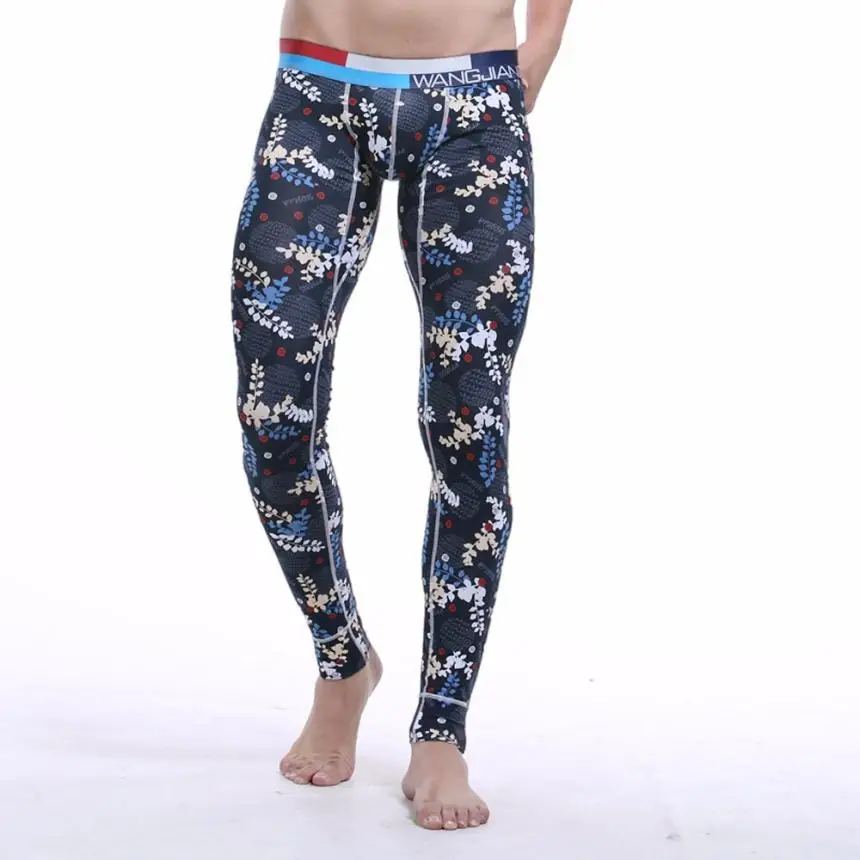

Winter Fashion Warm Men Printed Low Rise Leggings Long Johns Thermal Pant Compression Pants Sweatpant Homme Compression #AA