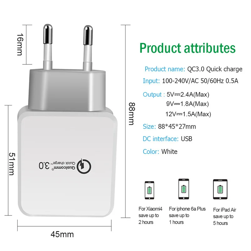 Новый QC3.0 телефон автомобильное зарядное устройство 5 в 2 4 qualcomm 3 0 quick charge