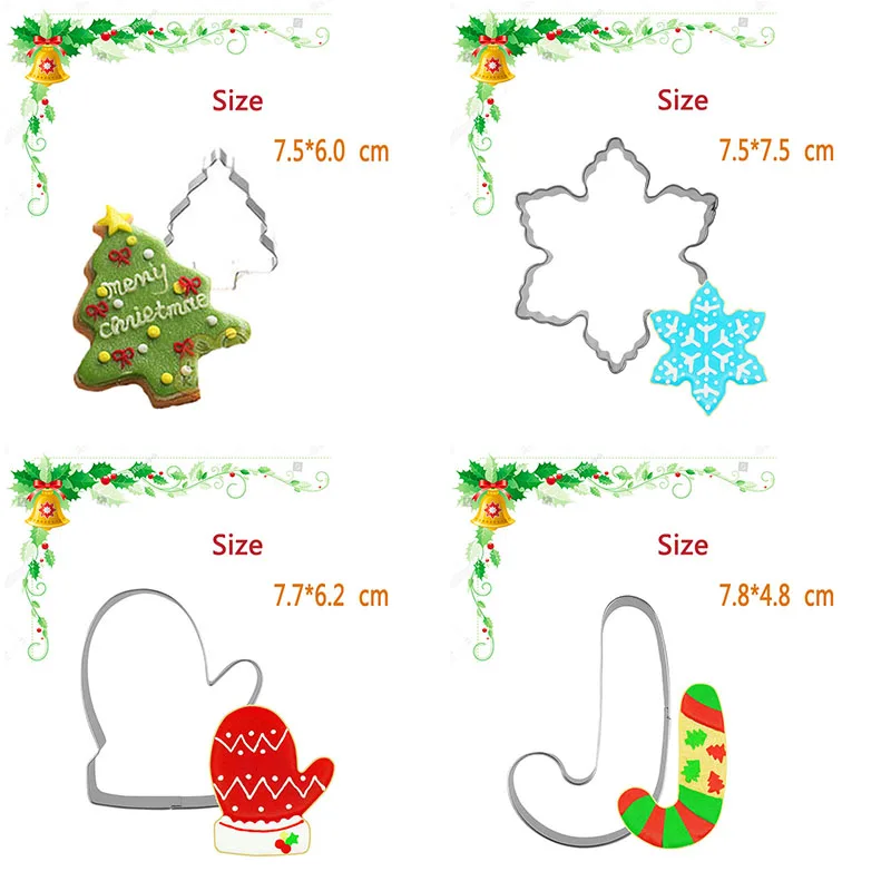 14 шт./компл. рождественские вырубки для печенья из нержавеющей стали имбирный