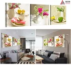 3 шт., настенные картины на холсте с изображением цветов