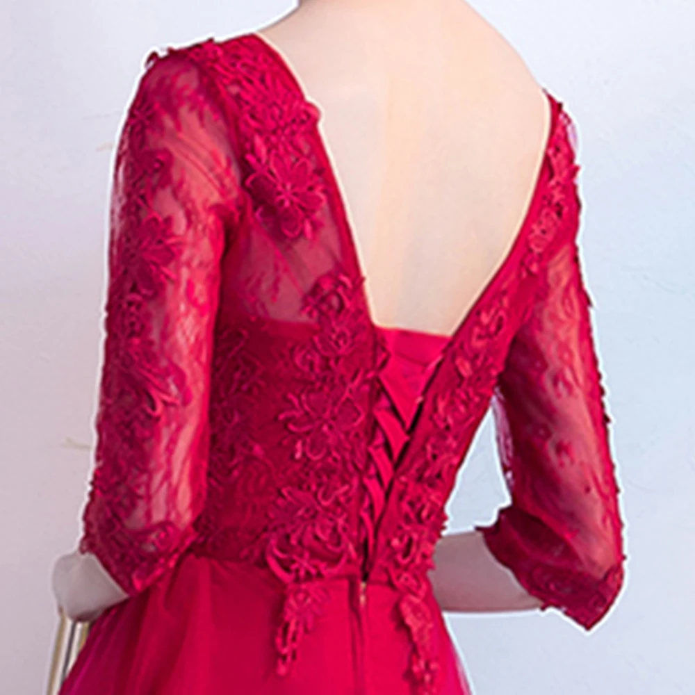 Vestidos cortos de fiesta новые бордовые короткие платья для выпускного Бальные с v-образным