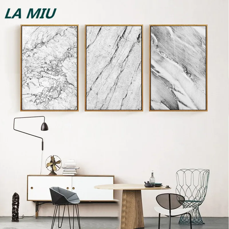Абстрактные современные Nordic печати серый Мрамор Книги по искусству фрески для