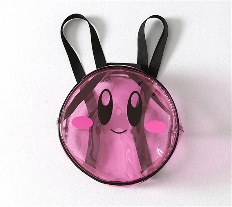 Кирби супер звезда Круглый прозрачный Рюкзак kawaii сумка девушки женщина стиль